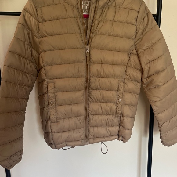 Never worn. Love Tree Light Brown Packable Jacket - Picture 1 of 3